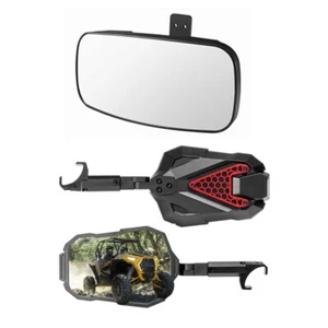 UTV Side Mirrors & Center Mirror For 2017-2025 Polaris Ranger Can Am Defender - Picture 1 of 17