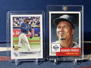 2022 Topps Wander Franco RC Rookie Lot #215 & Topps Living Set #495 SP Rays - Picture 1 of 6