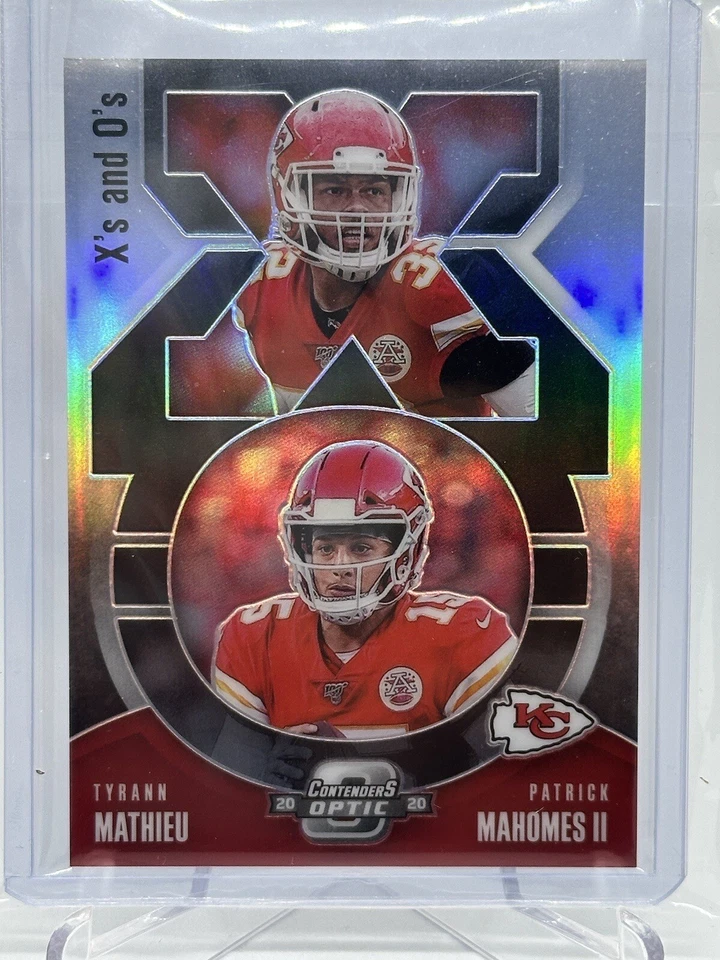 2020 Contenders Optic Xs and Os SIlver Prizm- Patrick Mahomes, Mathieu Chiefs! - Image 1 of 2