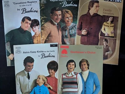 Maglioni per adulti modelli a maglia Patons alveare vintage 5 libretti - Immagine 1 di 4