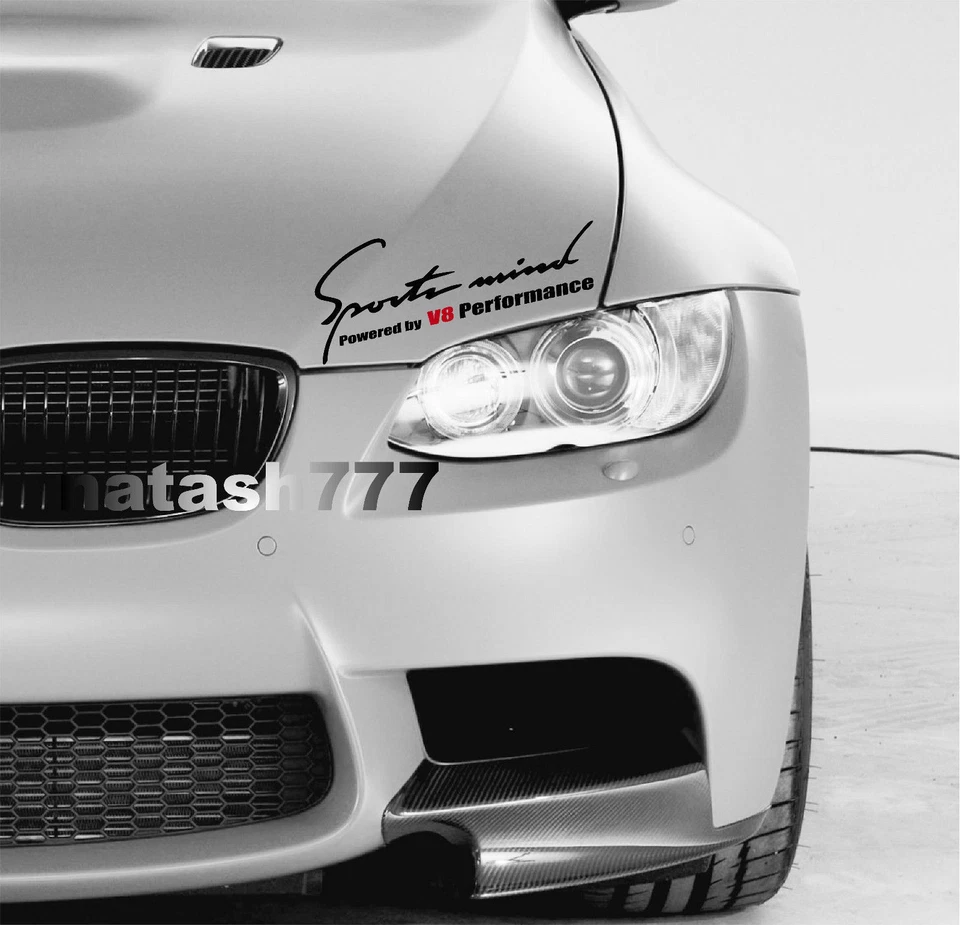 Calcomanía de vinilo Sports Mind Powered by V8 Performance pegatina logotipo carreras coche camión Foto 1 de 1