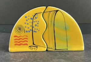 Brendan Adams Salt & Pepper Art Pottery Design Decor Waterfall Artist Signed - Picture 1 of 17