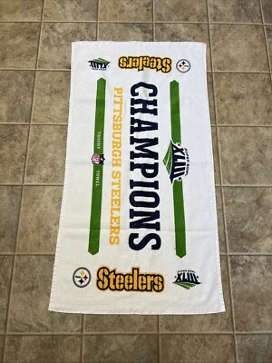 Toalla Trofeo PITTSBURGH STEELERS Super Bowl XLIII 43 Champions 40" X 21" NFL Foto 1 de 4