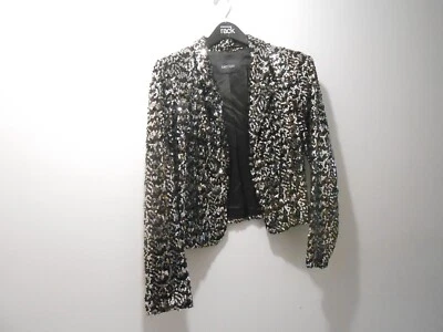 CHAQUETA KAREN KANE MARRÓN LENTEJUELAS FRENTE ABIERTO MANGA 3/4 TALLA PEQUEÑA INDIA VERANO Foto 1 de 4