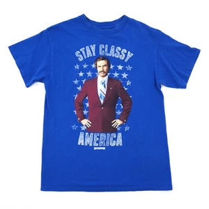 Ripple Junction Anchorman Ron Burgundy Mens Medium Blue Short Sleeve T Shirt - Picture 1 of 6