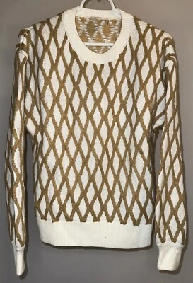 Hyacinth House Tuckernuck Bronceado y Crema Toni Enrejado Cuello Redondo - Talla Mediana Foto 1 de 3