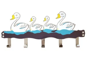 (OY301) Kleiderbügel Haken Aufhängen Fünffach Metall Entenfarben - Bild 1 von 1