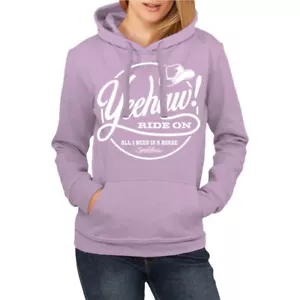 Felpa con cappuccio Frauen Kapuzenpullover Yeehaw All i need is a horse cowgirl country - Foto 1 di 6