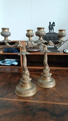 collezzionisno antiquariato candelabri in ottone '800 - Immagine 1 di 4