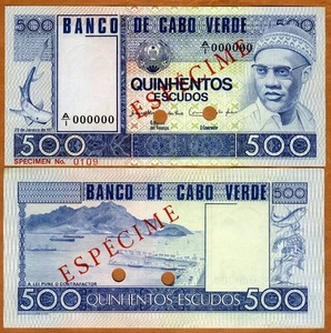 SPECIMEN, Cape Verde, 500 Escudos, 1977, P-55 (55s) UNC  - Picture 1 of 1