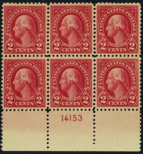 554, Mint XF NH 2¢ Plate Block of Six Stamps - Stuart Katz - Picture 1 of 1