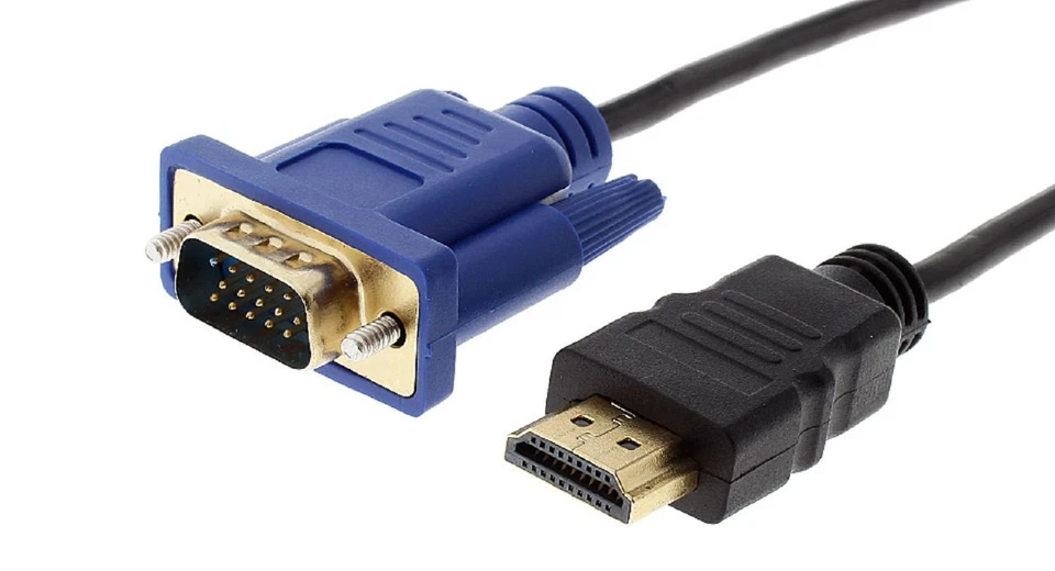 2m HDMI auf VGA Kabel vergoldet + Ferrit          #c614 - Bild 1 von 1
