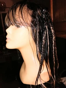 Lace front human hair braided wig 14 inches 150 density Brazilian hair ombre - Picture 1 of 4