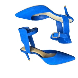 Tacones de gamuza azules Gianni Bini nuevos sin etiquetas con correa para el tobillo y punta cerrada talla 9 - Imagen 1 de 6