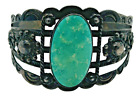 Vintage Navajo Turquoise Bracelet Pièce Pièce Argent Timbre Aigle Travail