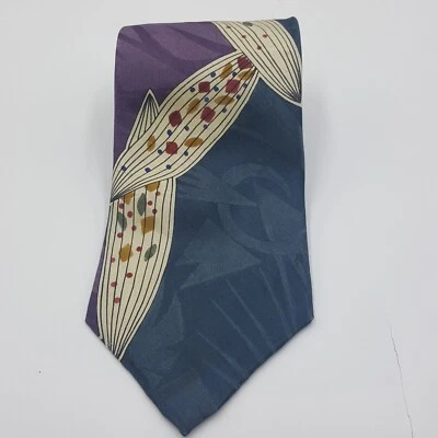 Bugatti итальянский шелк ручной работы галстук MCM абстрактный красный желтый синий TIE026 - Изображение 1 из 4