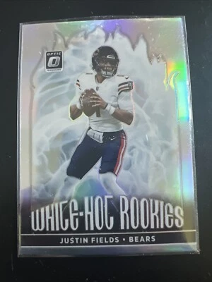 Justin Fields 2021 Panini Donruss Optic White Hot Rookies Silver Prizm Rookie  - Image 1 of 2