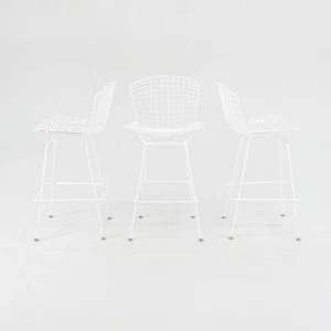 2011 Harry Bertoia for Knoll Bar Height Stools in White Model 428C 9x Available - Picture 1 of 12