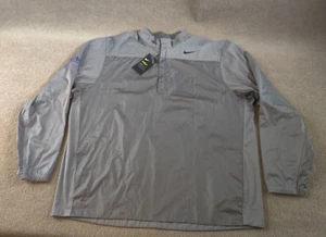Nike Shield Half Zip Golf Windbreaker Jacket Men 2XL 2 Tone Gray *Business Logo* - Picture 1 of 16