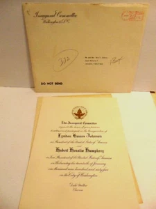 Jan 1965 envelope & pair of invitations to Lyndon Johnson's inauguration - Picture 1 of 11