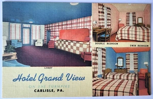 Vintage 1949 CARLISLE PA Pubblicità PC Multi-View Hotel Grand View come nuovo - Foto 1 di 2