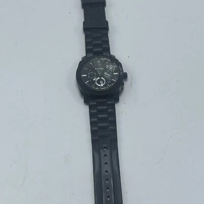 Fossil Machine Cronógrafo Negro Silicona Reloj Piezas Reparación Frente Roto  Foto 1 de 4