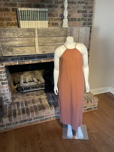 Kleid A New Day Strick Plisse Midi Etuikleid Gr. Medium Braun - Bild 1 von 6
