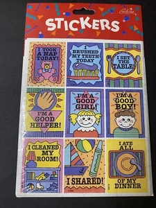 Vintage 1995 Gibson Greeting Stickers 1994 Chore Chart Good Girl/Boy Helper USA - Picture 1 of 8