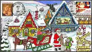 2578 1991 29c Navidad tradicional James Paslay pintado a mano doble - Imagen 1 de 1