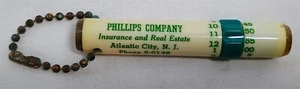 Vintage Phillips Co Insurance Real Estate Container Timekeeper Keychain - Picture 1 of 7