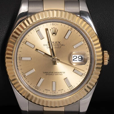Reloj Rolex Datejust 116333 bisel estriado 41 mm esfera Oyster champán bicolor Foto 1 de 4
