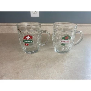 Labatt's Award 2-20 oz Heavy Curved Handle Beer Stein Mugs Labatt's 50 Colors - Picture 1 of 4