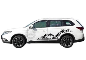 Snow Mountain Forest Graphics Sticker For Mitsubishi Outlander Side Door Decals - Picture 1 of 9