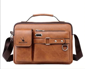 Tasche Umhängetasche PU-Leder Herren Tasche Business Reise Arbeit Braun - Bild 1 von 7