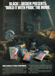 Anuncio impreso vintage 1989 Black & Decker Presents Constrúyelo con orgullo la película ahora - Imagen 1 de 2