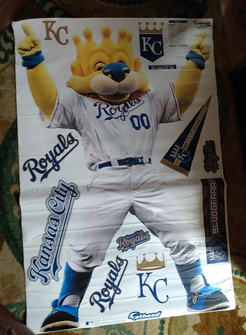 Authentic Kansas City Royals Mascot Sluggerrr Fathead Decals 50x77 Cover