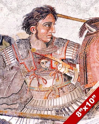 ALEXANDER EL GRAN MOSAICO RETRATO PINTURA ISSUS GUERRA ARTE IMPRESIÓN EN LIENZO REAL Foto 1 de 4