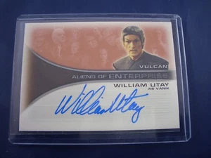 Star Trek Aliens of Enterprise Autograph Card William Utay as Vanik - Foto 1 di 2