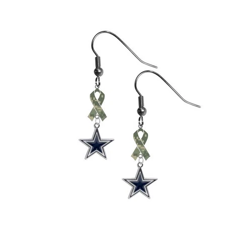 Salute Military Camo Camouflage Ribbon Earrings PICK YOUR TEAM Football Cover
