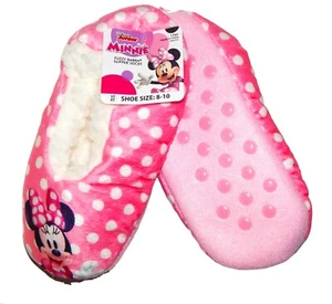 MINNIE MOUSE Fuzzy Babba Slippers 2T-3T (Shoe Sz. 5-7) or 3T-4T (Shoe Sz. 8-10) - Picture 1 of 1