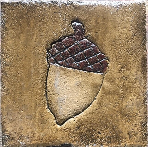 4x4 Cottage Craft Tile Arts and Crafts Beige Acorn Accent Deco Tile Cover