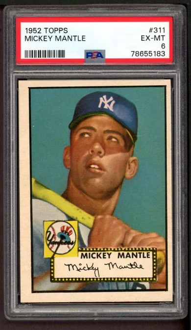 1952 Topps #311 Mickey Mantle Yankees HOF PSA 6 EX/MT 3 day auction!!!!!