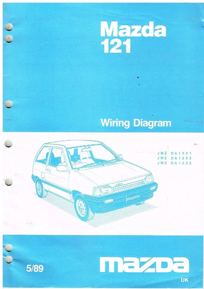 MAZDA 121 Mk1 (DA SERIES) ORIGINAL 1989 FACTORY WIRING DIAGRAMS MANUAL - Image 1 of 1