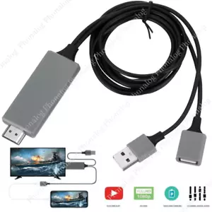1080P HDMI Mirroring Cable Phone to TV HDTV Adapter Cord for iPhone iPad Android - Picture 1 of 9