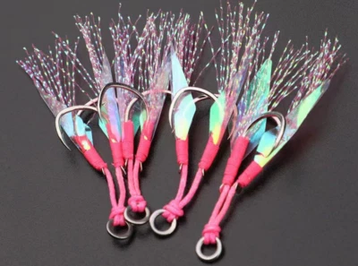 10Pair Double Assist Hooks Slow Jigging Fishing Jigs Hooks Saltwater 10#-22# - Image 1 of 4