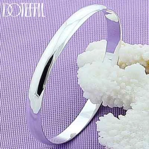 DOTEFFIL 925 Sterlingsilber 8 mm glatter Armreif Armband Mode Charm Schmuck - Bild 1 von 6