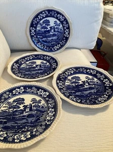4 - Antique Spode Tower Blue Dinner Plates 10.5” - England - Picture 1 of 10