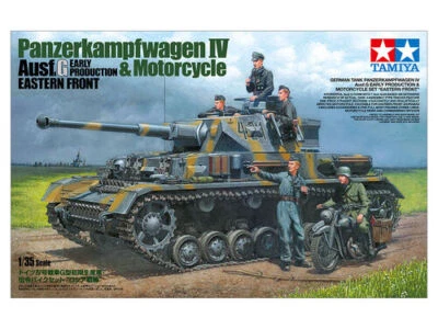 TAMIYA PANZERKAMPFWAGEN IV AUSF.G AND MOTORCYCLE EASTERN FRONT-M 25209 SCALA 1:3 - Immagine 1 di 4