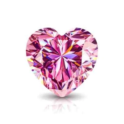 Sakura Pink Heart Shape Loose Moissanite Stone GRA Certificate Gemstone For Ring - Image 1 of 4