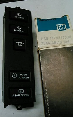 INTERRUPTOR LIMPIAPARABRISAS BUICK Reatta Riviera regal Lesabre electra y desempañado trasero. 1985-87 Foto 1 de 2